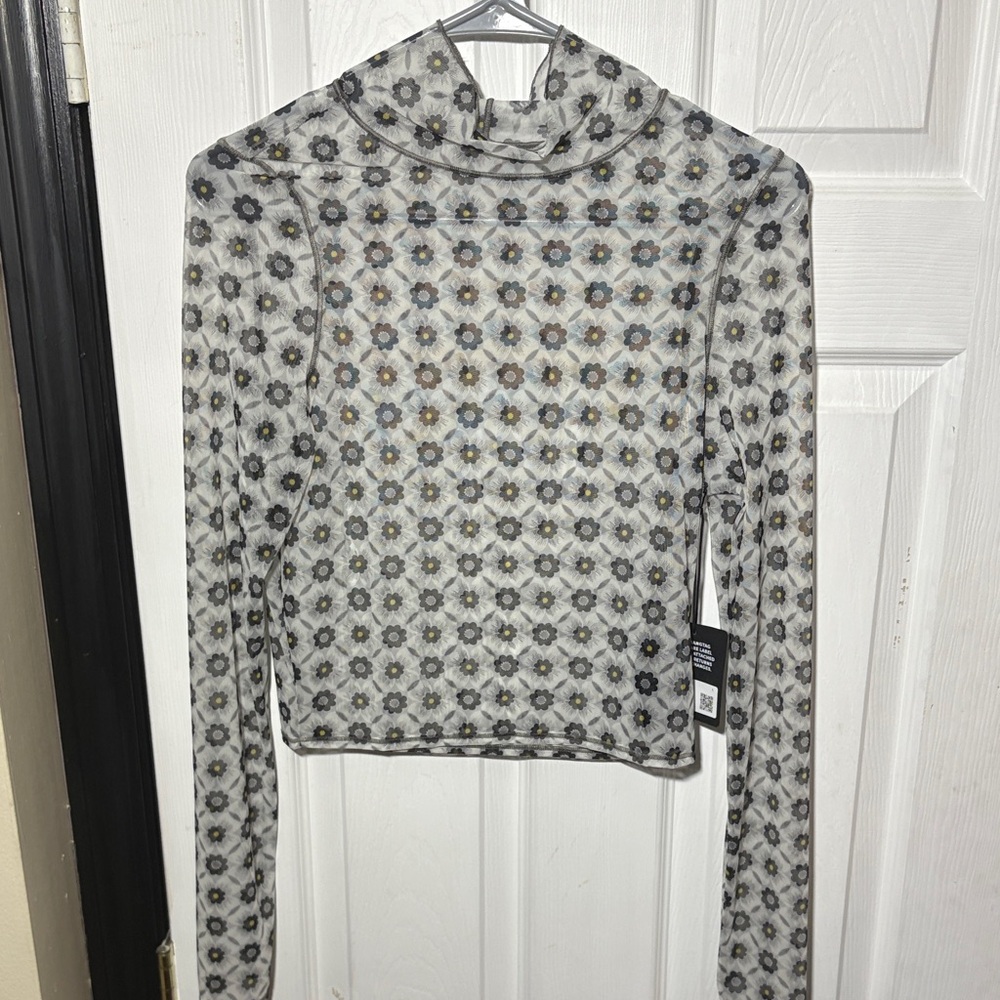 Savage X Fenty Mod Cropped Turtleneck Longsleeve Mesh Top